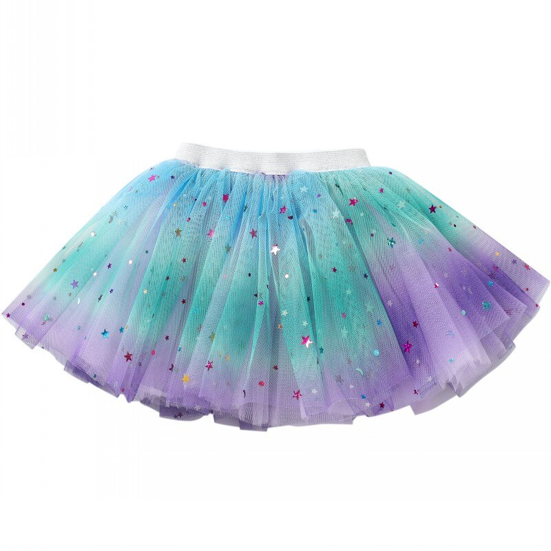 Chiffon Meninas Mini Saias de Tule Para O Desempenho Do Partido de Aniversário Do Bebê Por Atacado Íris Tutu Skirt: Rainbow-2 / 24 m