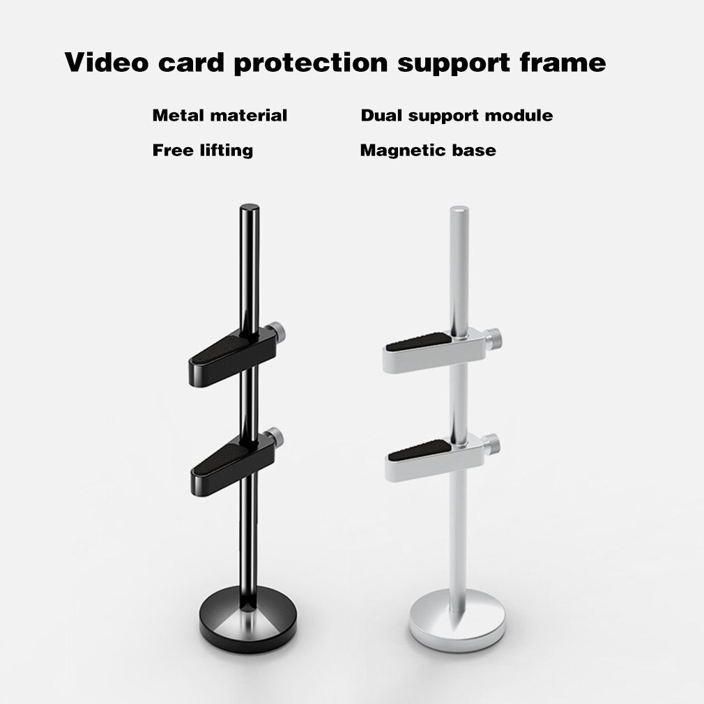 GPU Support Holder Metal Dual Graphics Card Stand Headphones Bracket Desktop Computer Video Card Brace Frame