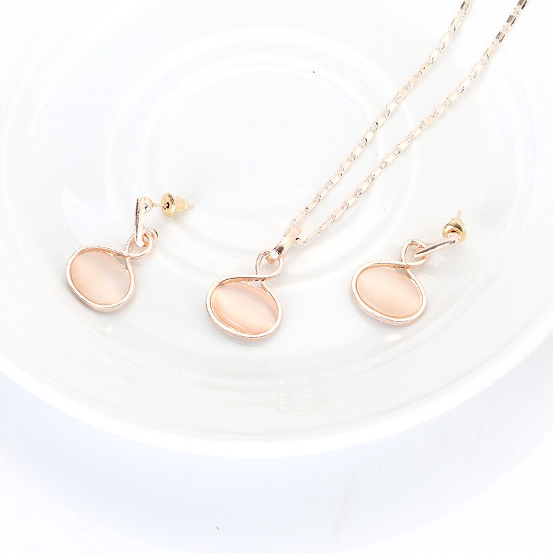 CSHOU22 joyería nupcial conjunto desenfadada de aleación de meteorito colgante incrustado collar pendiente