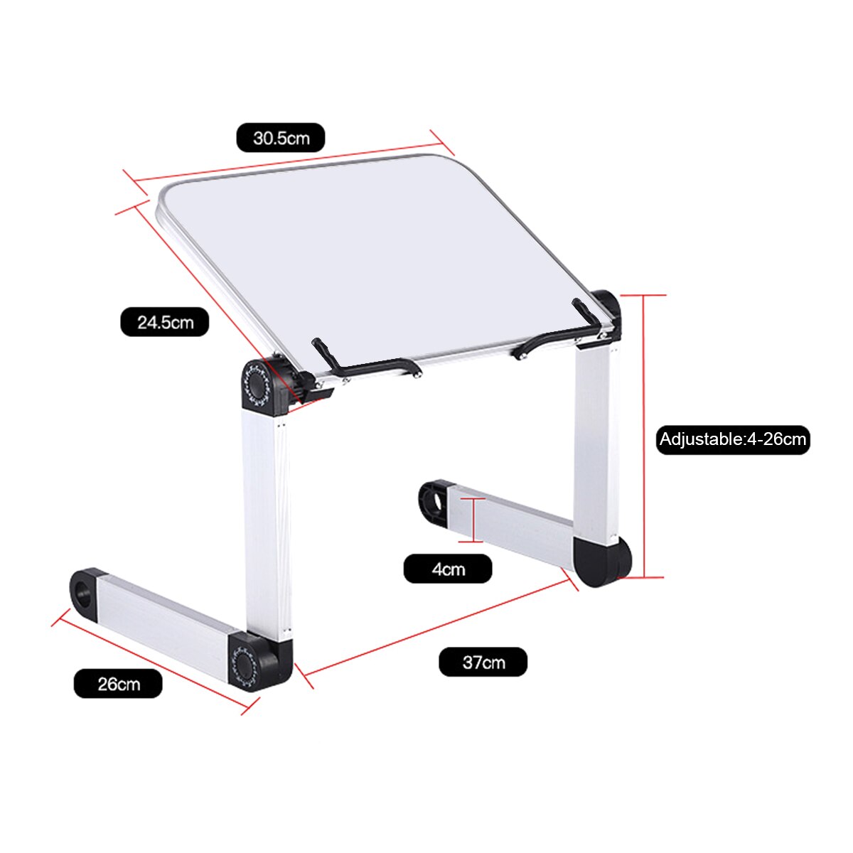 Lightweight Laptop Stand Aluminum portable Laptop Stand for bed Foldable Tablet Stand Bracket Laptop Holder for MacBook Netbook: White