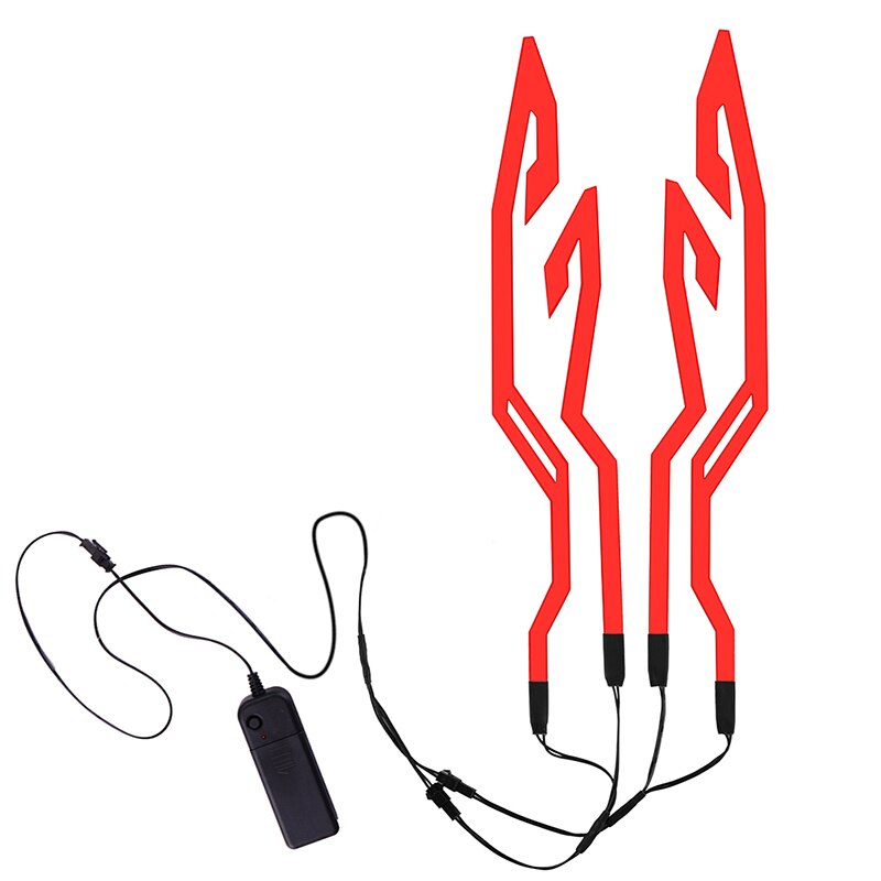 4-in-1 Motorcycle Helmet LED Luminous Sticker Night Riding Cold Light Signal Flashing Strip Helmets Universal Strip USB Charger: Red