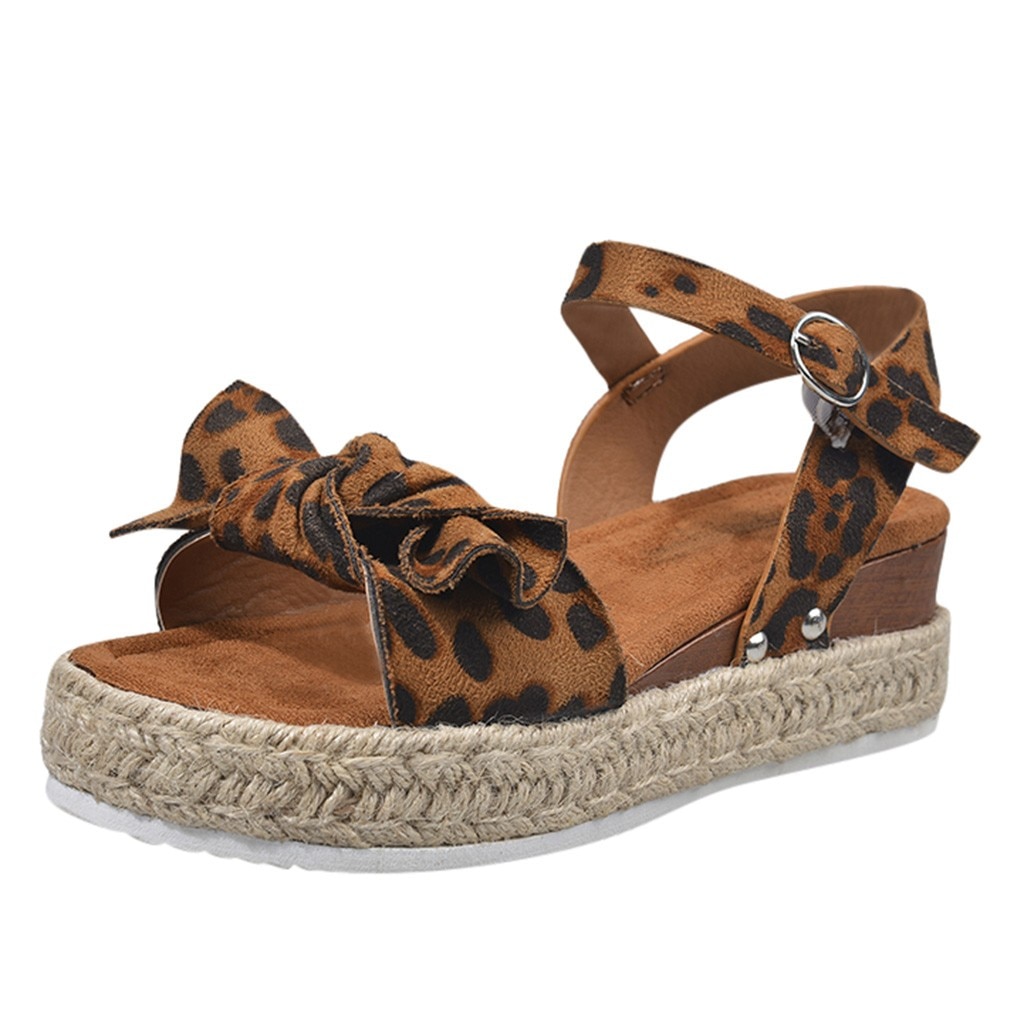 Women's Rome Sandals Ladies Solid Leopard Casual S... – Grandado