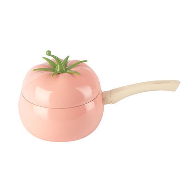 Sartén con forma de tomate para frutas, olla de cocina, olla de inducción, utensilios de cocina de aluminio antiadherentes: Pink