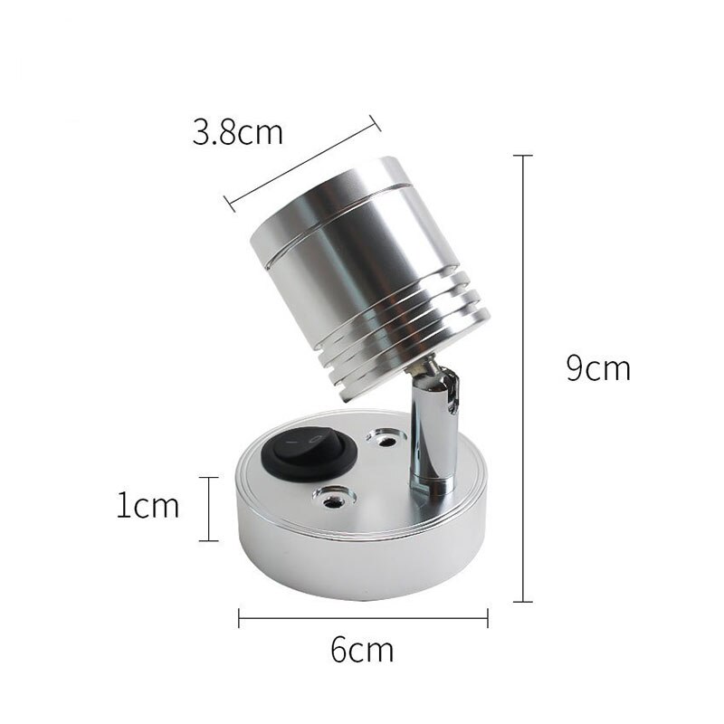 Lámpara de techo Flexible para caravana, barco casa rodante, interruptor de luz de lectura, 12V