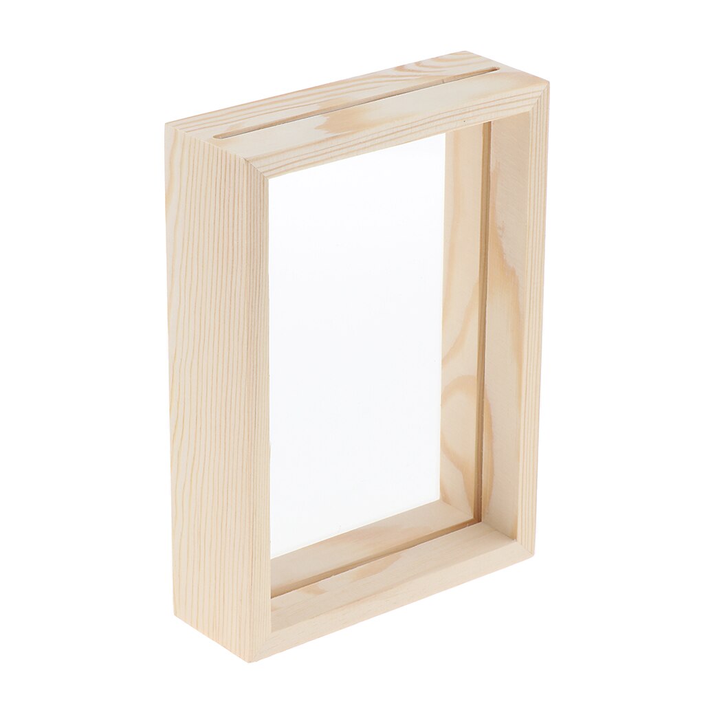 Transparent Picture Wooden Frame Decor with Glass Cover Wall Antique Glass Modern Photo Frame Picture Display Holder Decor