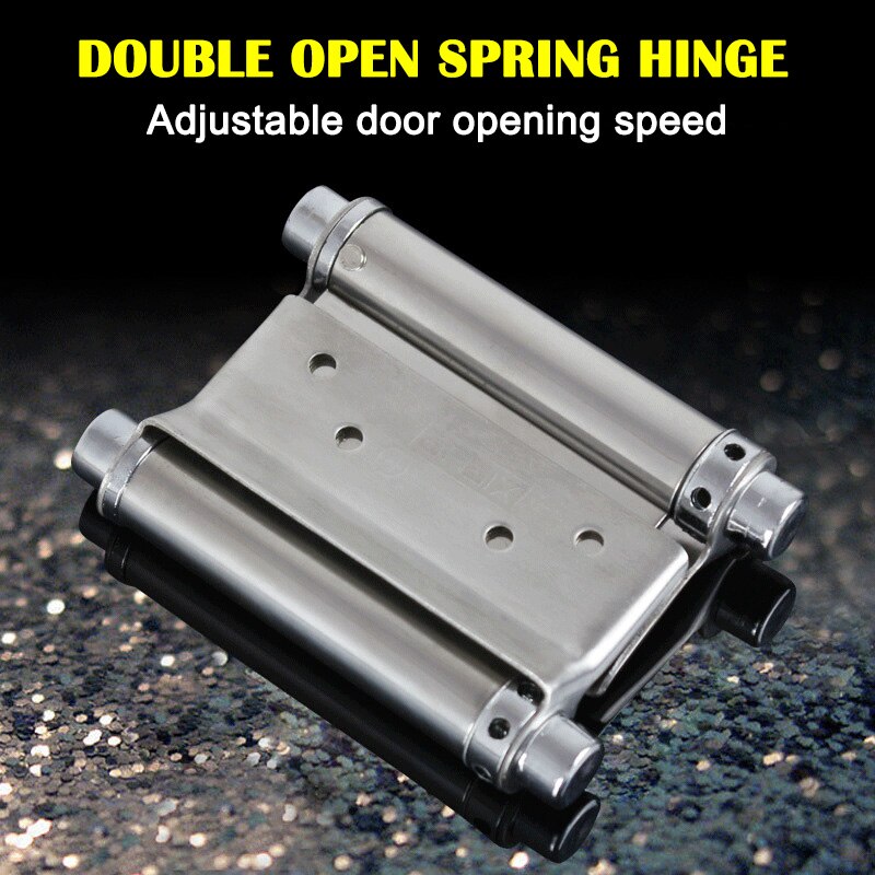 2 Pcs Stainless Steel Double Action Spring Door Hinge Durable for Cafe Bar Saloon JDH99