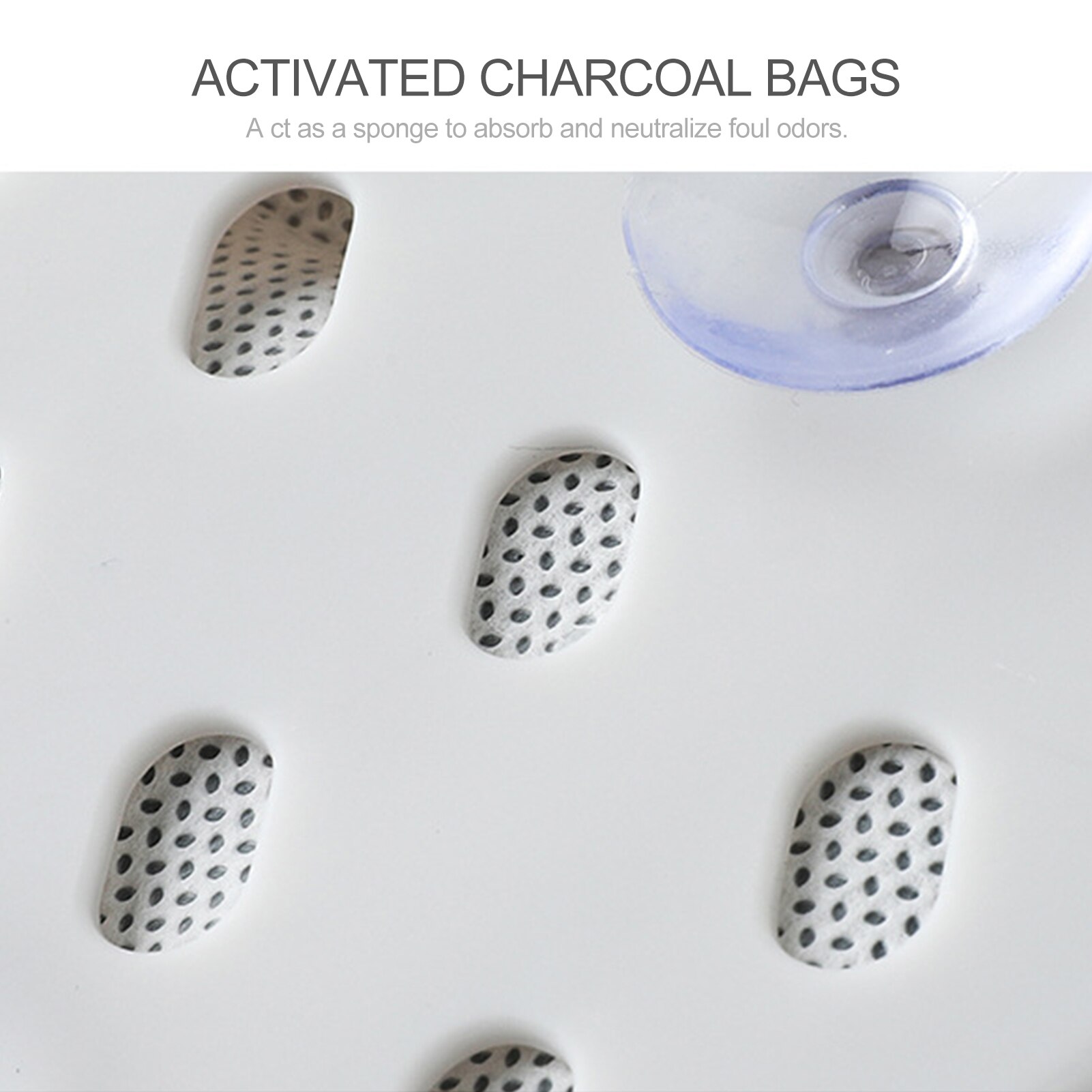 Charcoal Air Purifying Box with Hook Suction Cup Charcoal Bags Odor Absorber Activated Carbon Deodorant Box for Home Kitchen