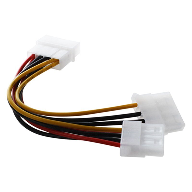 Computer Molex 6 Inches 4 Pin Power Supply Y Splitter Cable,1 Male to 2 Female