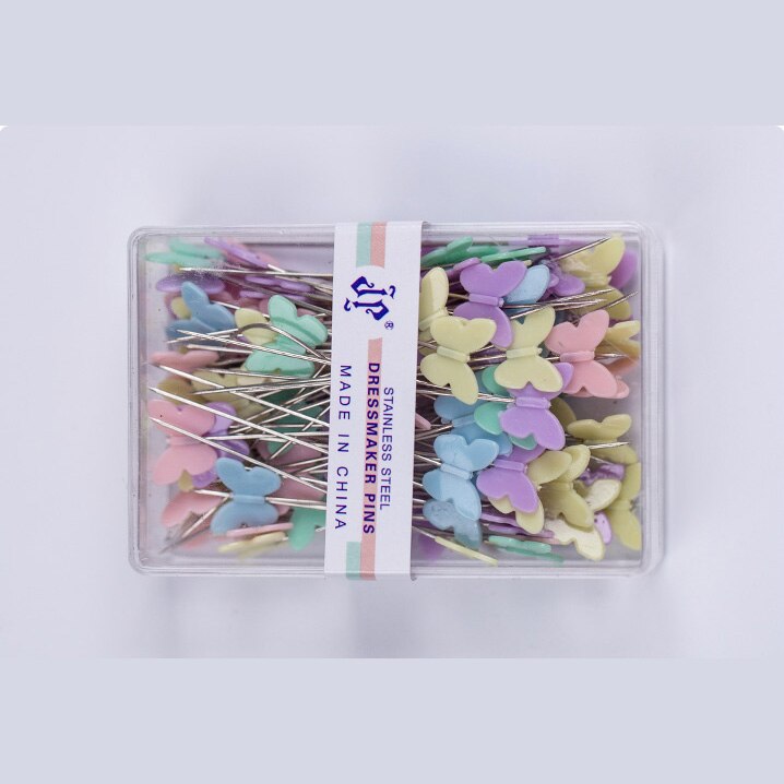 Alfileres de costura del remiendo, accesorios de costura, alfileres de color del remiendo, agujas de coser, accesorios de costura DIY, acero inoxidable, 100 Uds.: butterfly