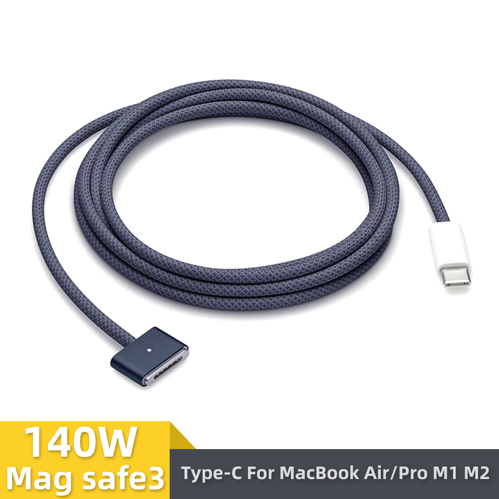 2m usb type c til magnetisk magsafe 3. generations kabelopladeradapter til macbook pro air 14 16 m2 140w hurtigopladerkabelledning