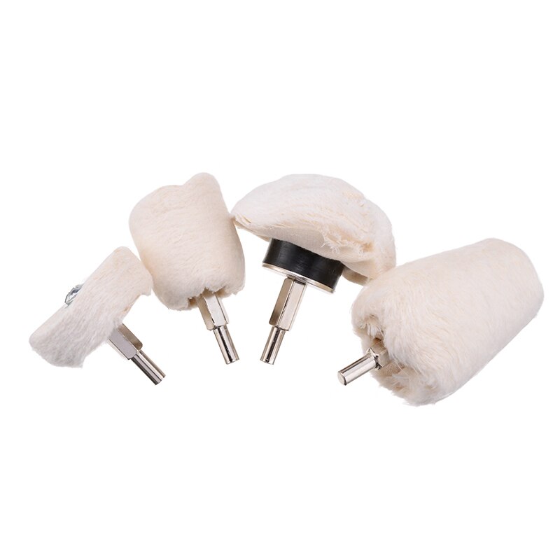 4 Uds Auto aluminio inoxidable pelusa pulido almohadilla mopa rueda taladro Kit para pulir Herramientas de limpieza piezas