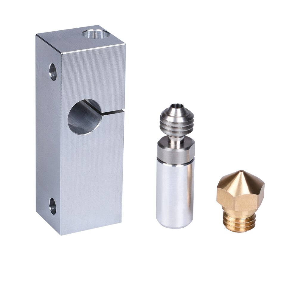 Swiss MK10-Kit de Hotend de Metal, garganta de rotura de calor MK10, boquilla de latón, tubo térmico, bloque de enfriamiento ranurado para piezas de impresora 3D: All Kit 0.2MM Nozzle