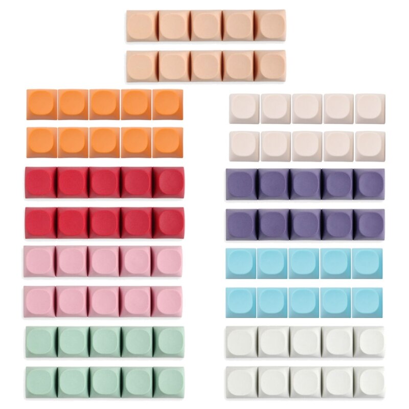 PBT Keycaps Set, Thick PBT No Printing Keycaps for Mechanical Keyboard (10Pcs/Set) - Only Keycaps, Not the Keyboard