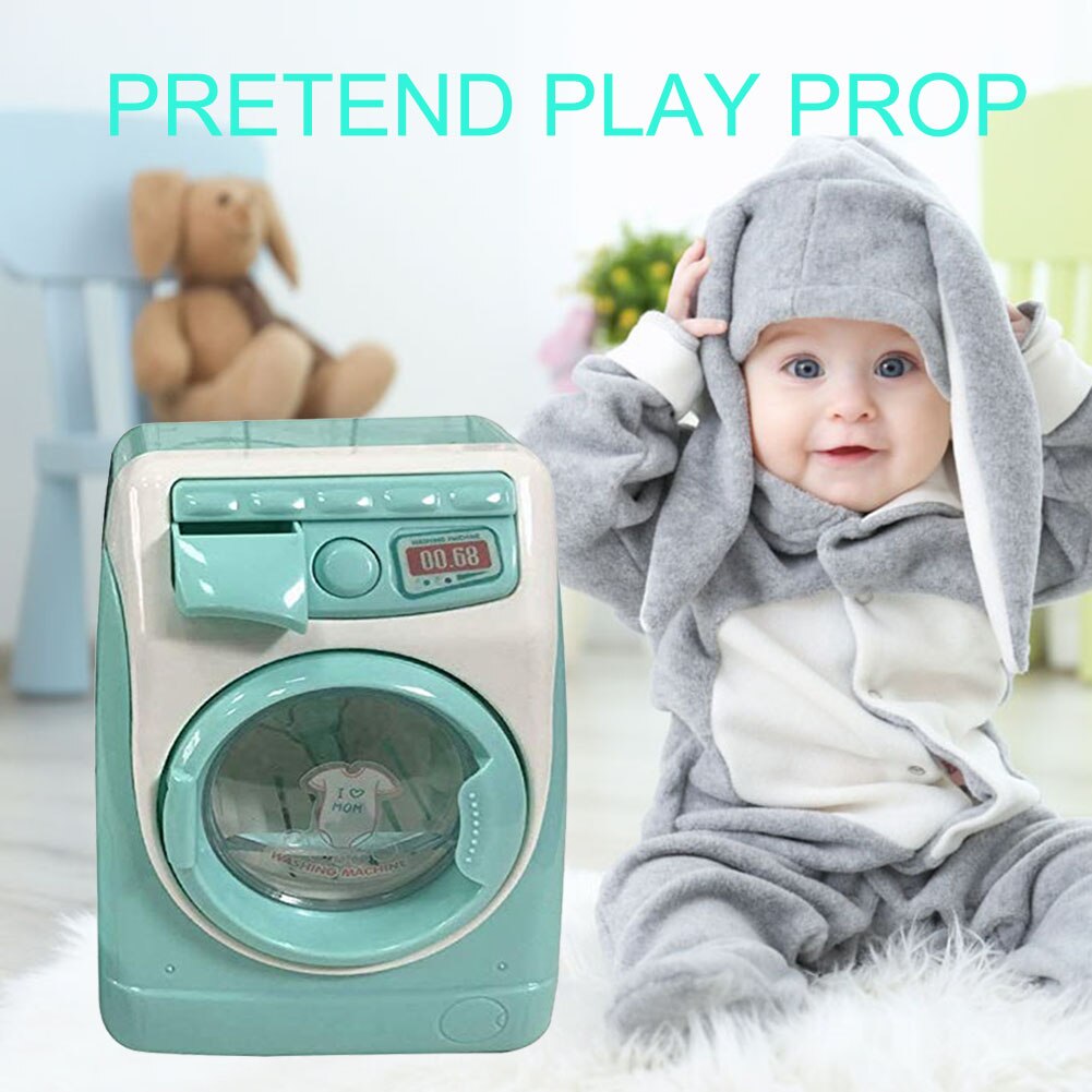 Plastic Elektrische Mini Wasmachine Speelgoed Roterende Drainage Gesimuleerde Kinderen Pretend Play Wasmachine Speelgoed Voor Kinderen Meisjes