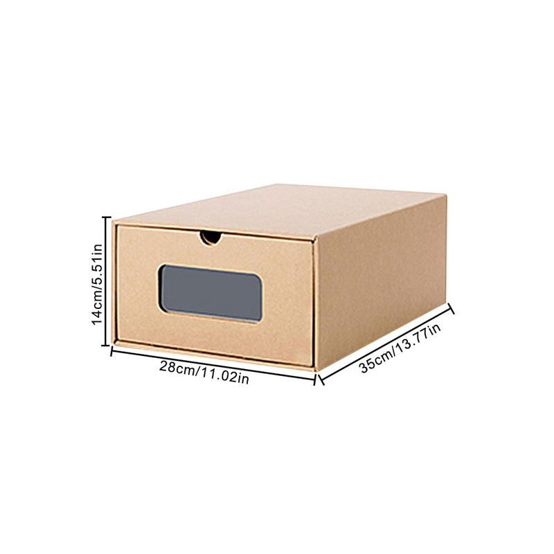 Perspective Shoe Box Transparent Drawer Storage Box Foldable Kraft Carton Shoebox Kraft Paper Water-proof Receipt Boxe Receipt: Martin