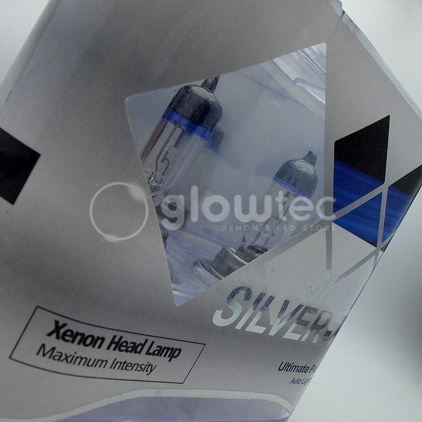 SKYLINE SILVER-TEC-luces halógenas para coche, luz blanca cálida ultrabrigera, H11, H7, H4, 55W, 2400lm, 4300K, 2 pares