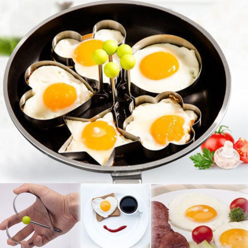 Sød dejlig rustfrit stål stegt ægformer pandekageform skimmel bagning omelet forme køkken madlavningsværktøj ægpandekage maker ring
