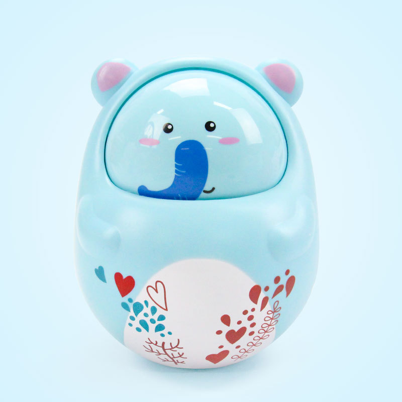 16 soorten Schattige baby Rammelaars bell knikken Pop Knipperen Ogen Tumbler Roly-poly Bijtring speelgoed Pasgeborenen Baby Vroege educatief speelgoed: blue elephant
