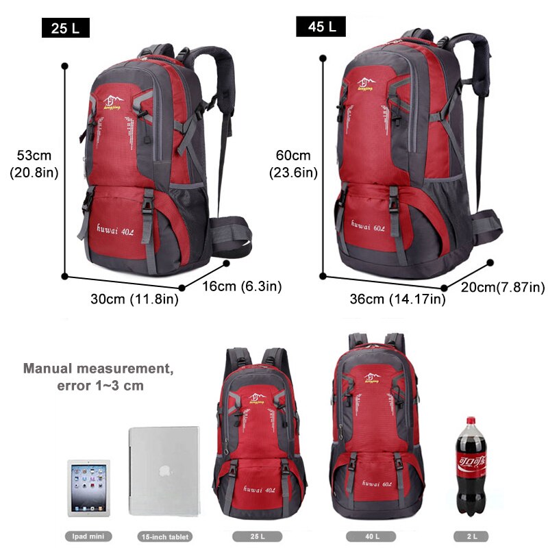 45 l grande capacidade homens mochila casal casual ao ar livre saco de escalada senhora saco de esportes masculino mochila de viagem adolescente saco de escola preto