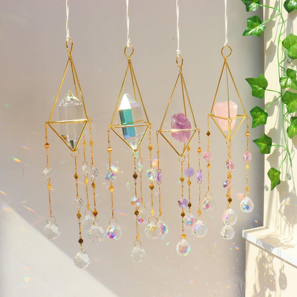 Carrillón de viento de cristal para decoración del hogar, Spinner de viento para ventana, dormitorio, sala de estar, creativos para niñas