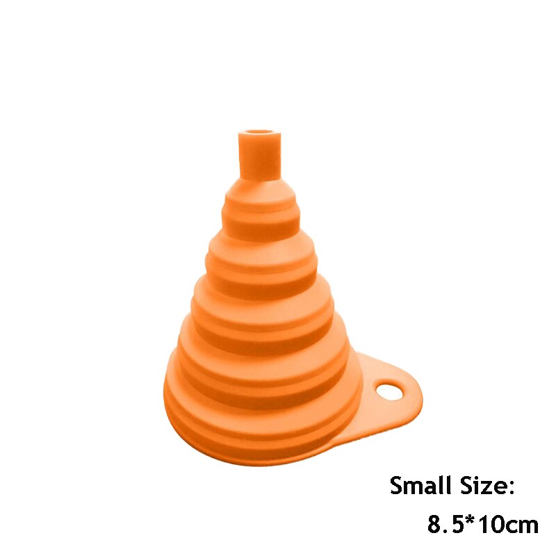 1pcs Mini Foldable Funnel Silicone Collapsible Funnel Folding Portable Funnels Be Hung Household Liquid Dispensing Kitchen Tools: Small No.2