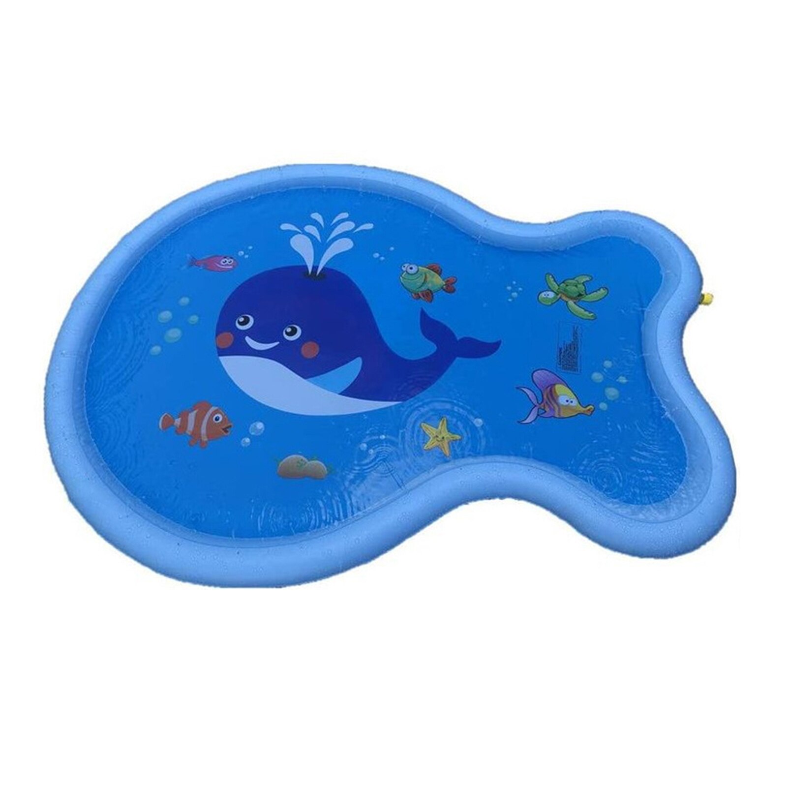 Collectie Vis Vorm Water Splash Mat Voor Kinderen Blauwe Cartoon Gedrukt Patroon Water Game Pad Voor Buitenshuis