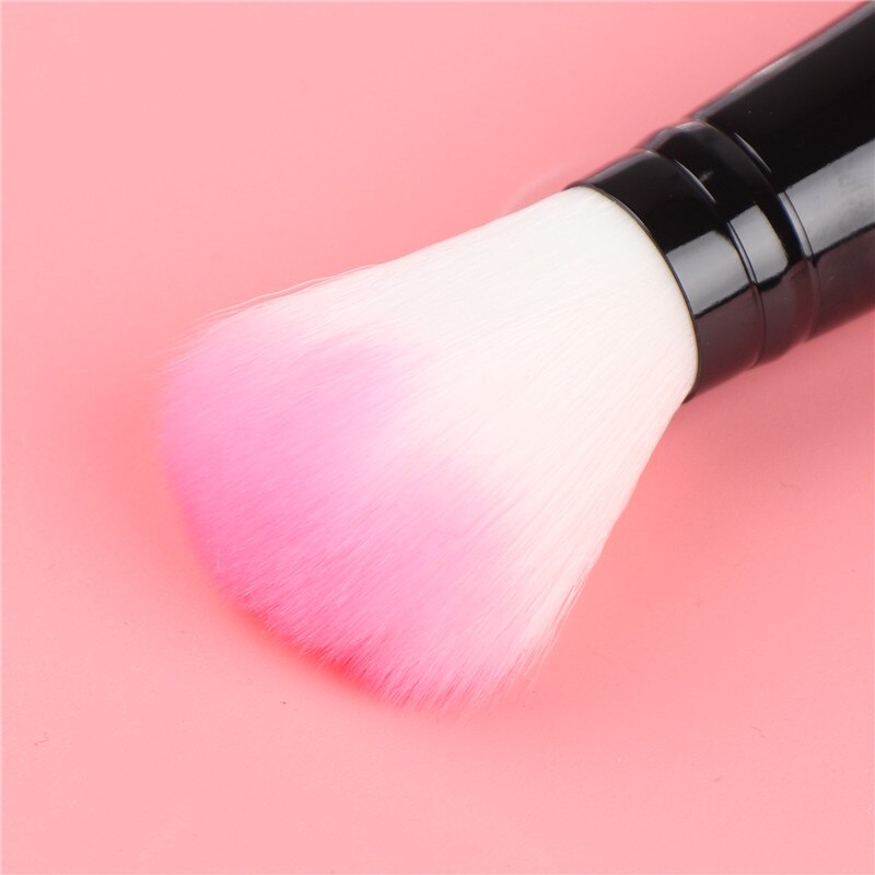 1 stuk roze blush kwast nylon make-up kwasten twee koppen kwast met spons