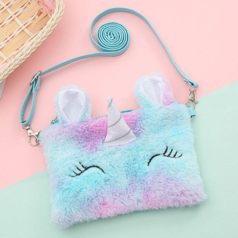 Mode Kinderen Meisjes Schoudertas Leuke Eenhoorn Dieren Messenger Bag Kids Sleutels Portemonnee Schattige Prinses Mini Handtas: d