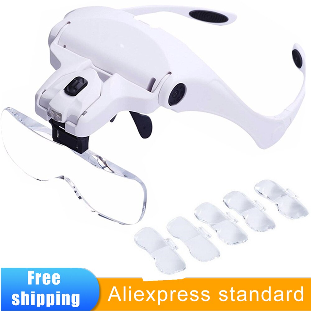 Magnifying Lamp Glass With Reading Led Lights Dental Glasses Magnifier Soldering Tools Magnifiers Jewelers Loupe Loupes Hand Job: Default Title
