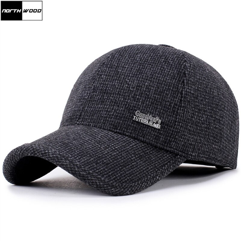 [northwood] vinter baseball cap til mænd gorras snapback hat med øreklapper udendørs tykke ben trucker caps casquette