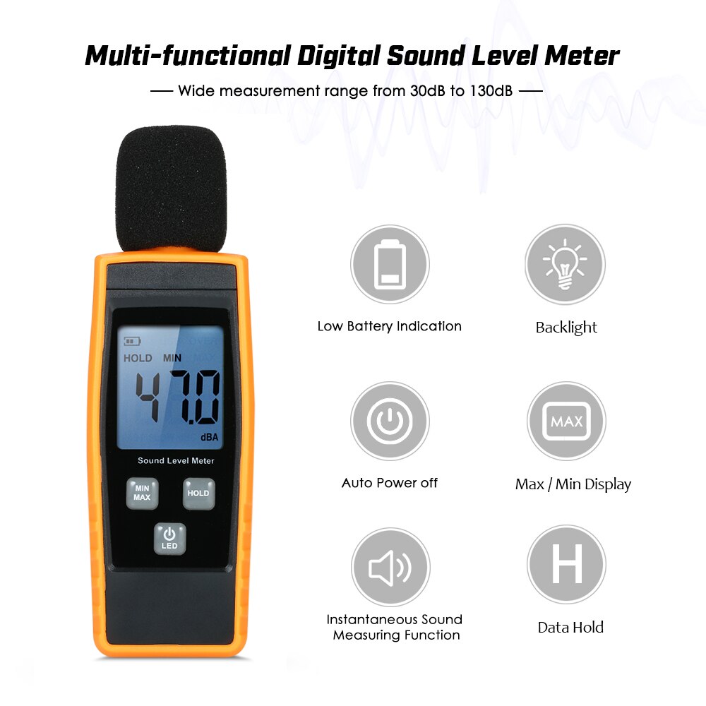 Sound Level Meter Sonometros Digitale Decibelmeter... – Grandado