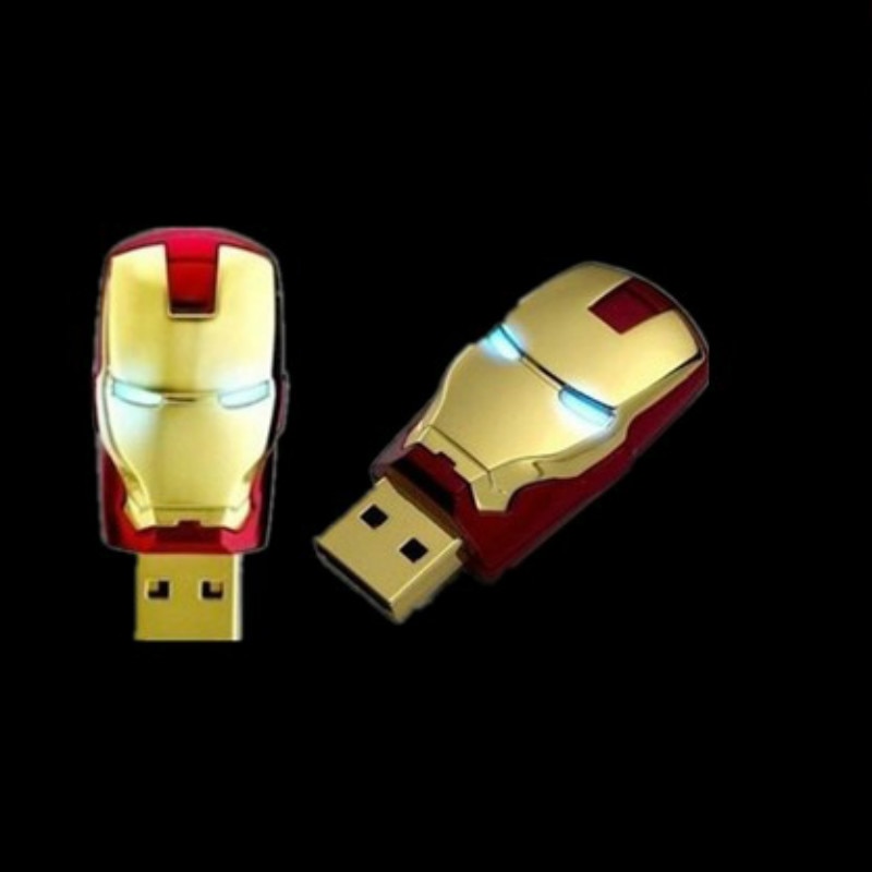 Iron Man Pen Drive 32Gb 64Gb Flash Drive USB 2.0 Flash 4Gb 8Gb 16Gb di Raccolta regali USB Disco Degli Occhi con la Luce di Disegno USB pendrive