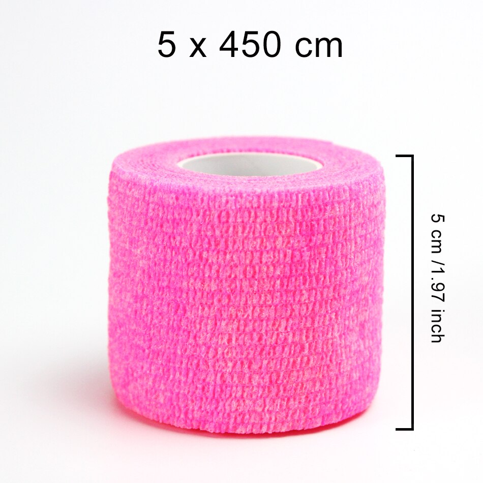 WorthWhile 5CM*450CM Self Adhesive Elastic Bandage Non-woven Fabric Tape Fitness Gear Knee Elbow Support Injury Pad: Pink