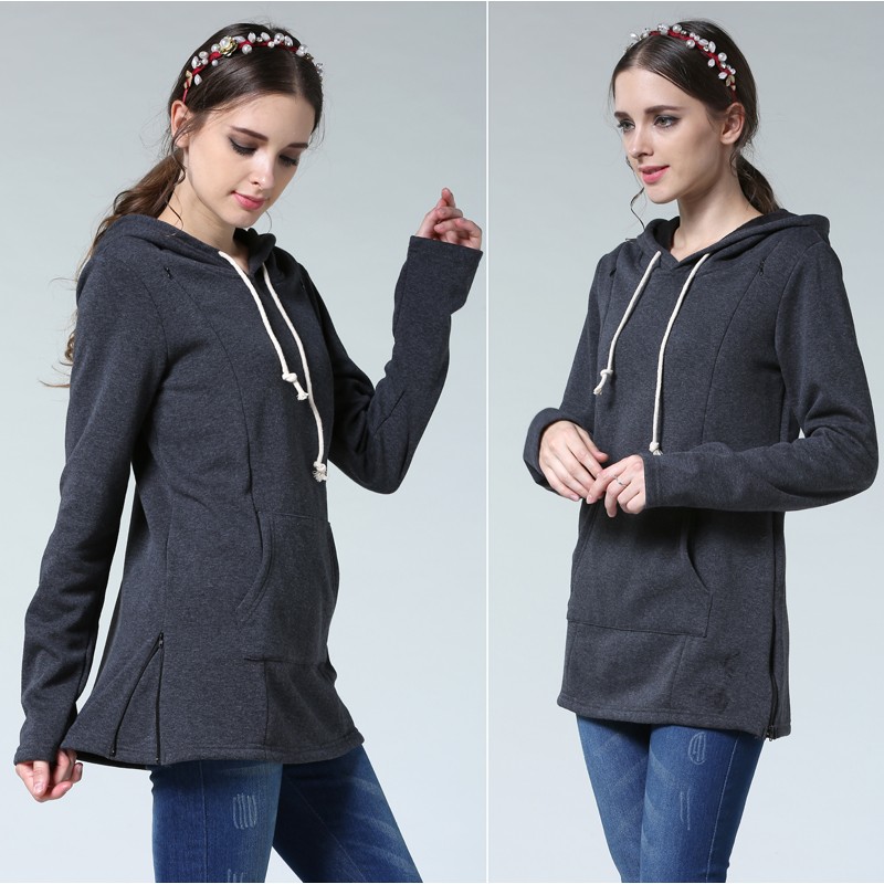 Sweat à capuche de grossesse pour femme enceinte, pull d'allaitement, vêtements d'hiver, , 2025