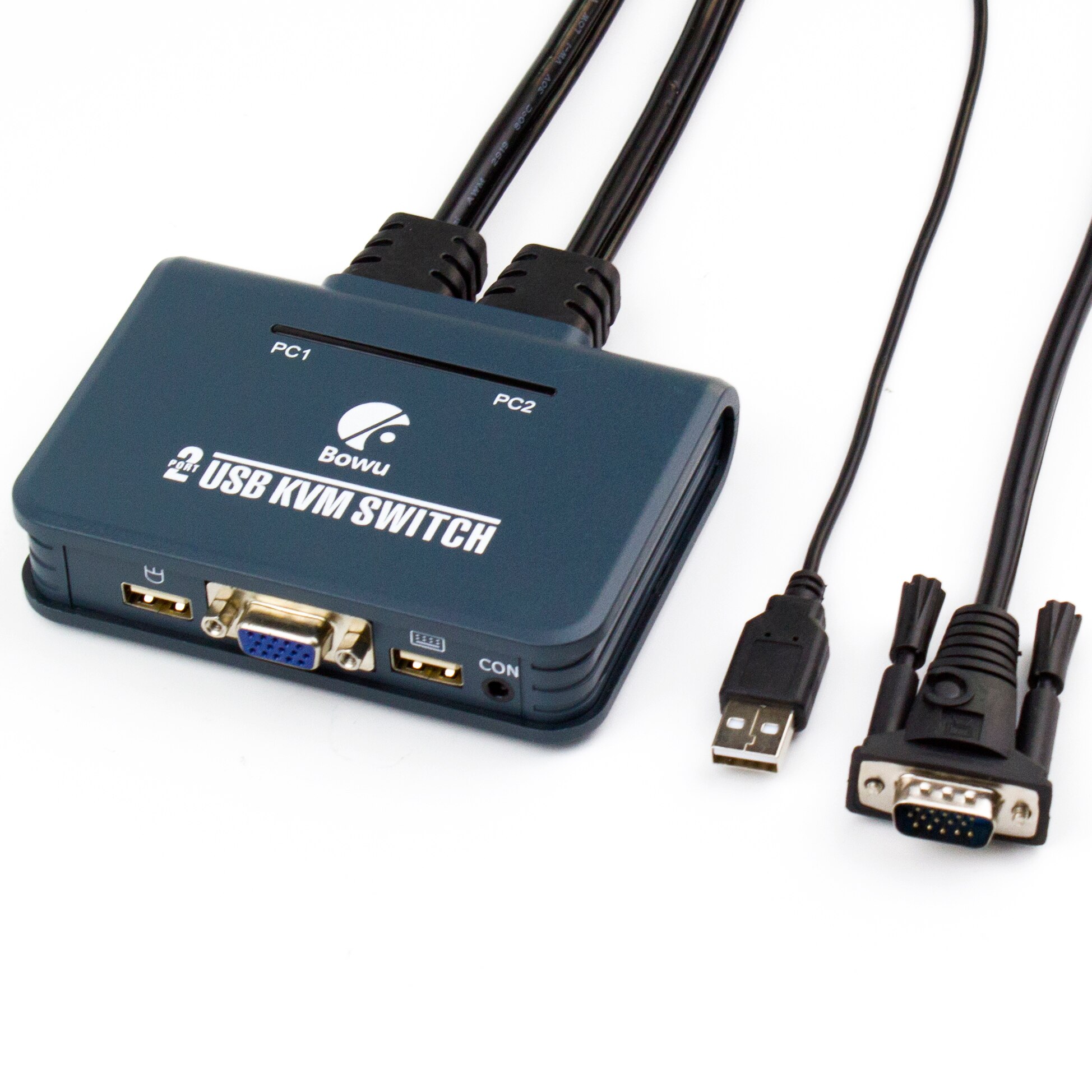 2 Ports VGA KVM Switch With Cable VGA USB Converter Two In And One Out Mouse Keyboard And Monitor Sharing laptop Computer