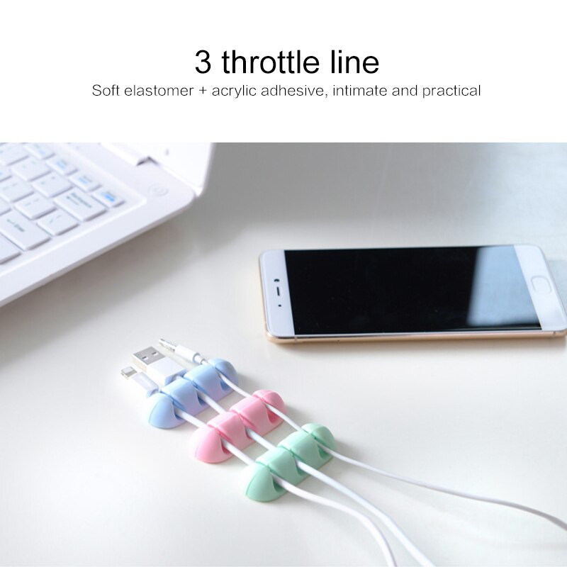 Desktop Self-adhesive Wire Fixing Line Organizer Clip Cable Management Desktop Workstation Wire Manager Cord Holder USB Fixed