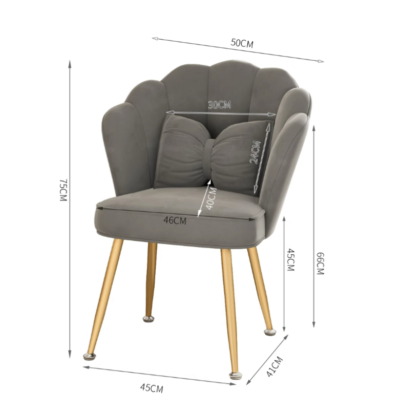 Make-up ijdelheid stoel vlinder boog kruk kaptafel kruk goud metalen nagel kruk decoratieve stoel voor slaapkamer wit