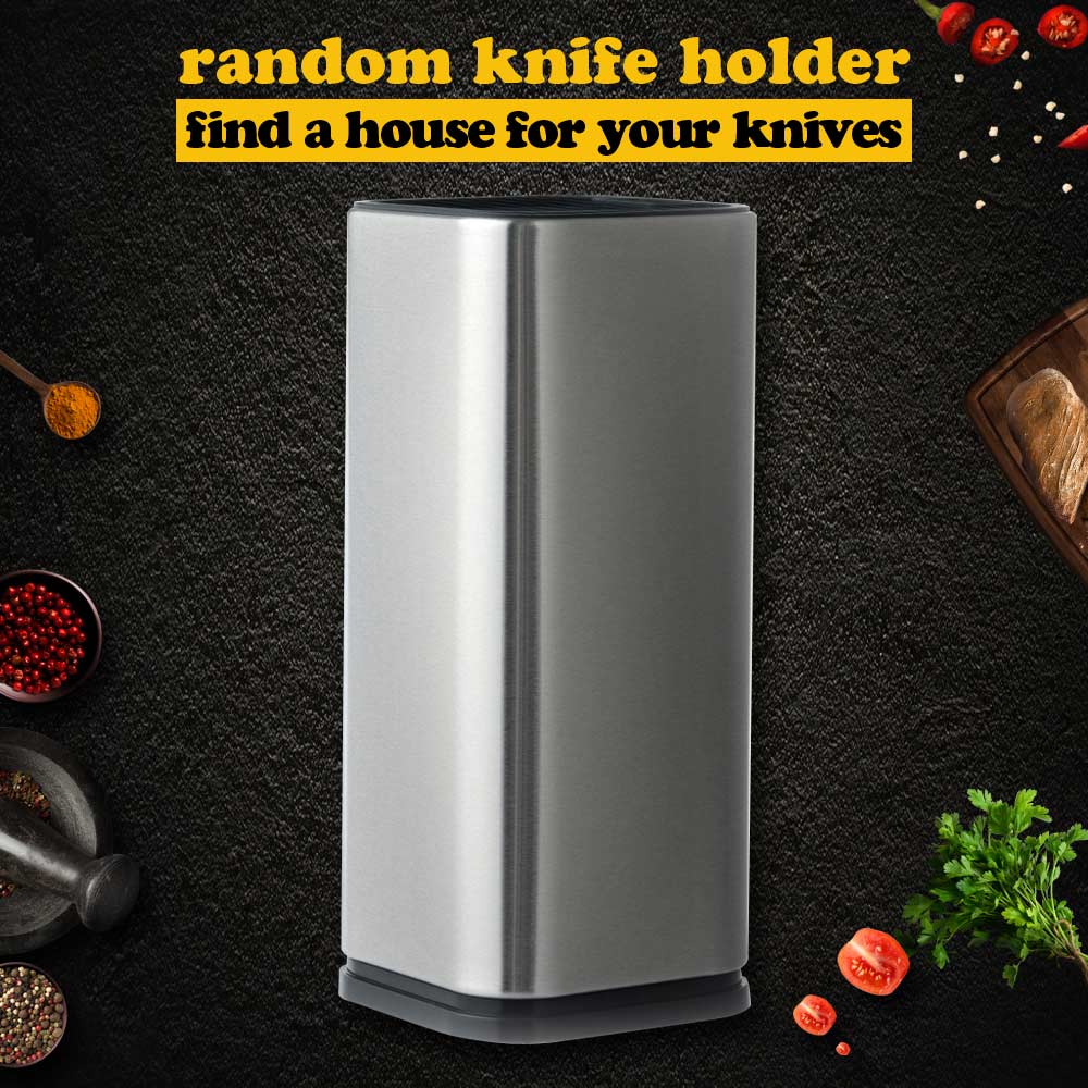 XYj Chef Knife Stand Stainless Steel Kitchen Knive Holder Block Double Shelf Big Capacity Chopping Board Tools: 8 inch holder