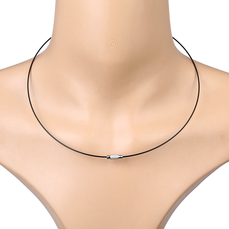 10pcs 46cm Stainless Steel Necklace Wire Cord Choker Chain with Brass Screw Clasp For DIY Jewelry Making Supplies Accessories