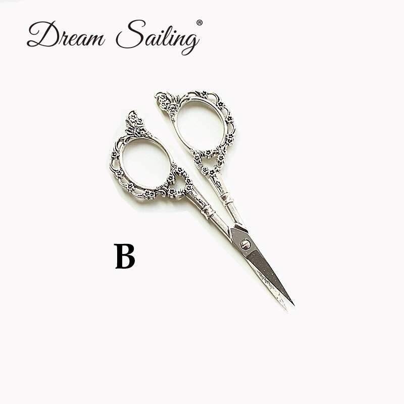 Tijeras para cutículas Estilo Vintage antiguo europeo, herramienta de costura de acero inoxidable, tijeras de pedicura, herramienta de manicura para cortar uñas: Silver
