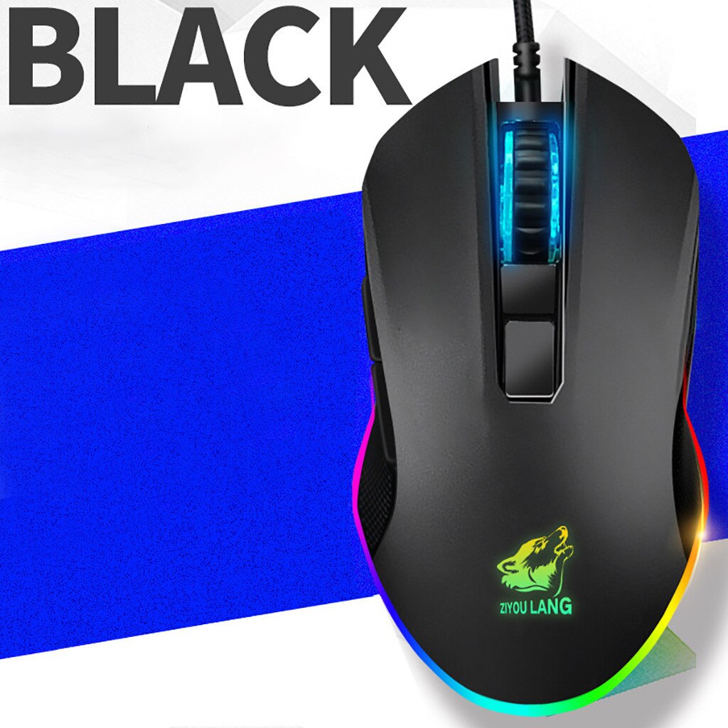 V1 Gaming Mouse Macro Definition Machinery Mouse E-Sports RGB Mouse USB 3200DPI Backlight LED Mice For Laptop Desktop PC #BL1