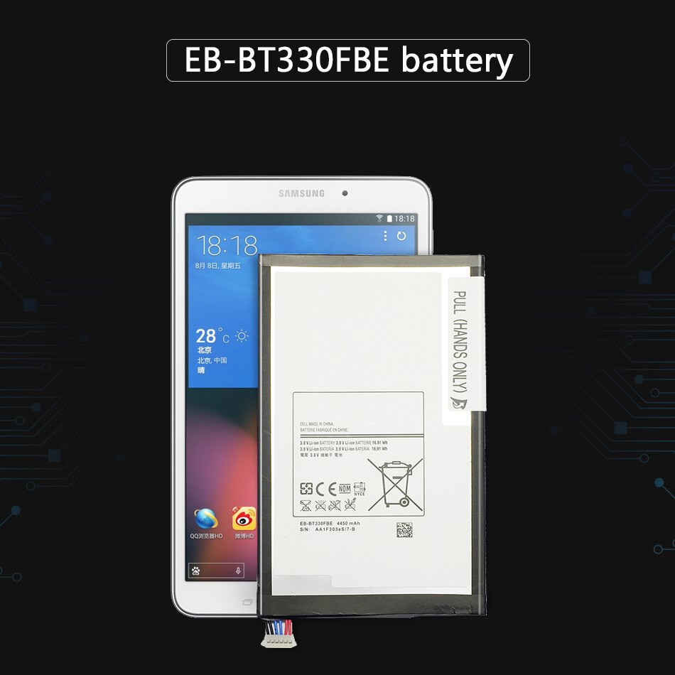 Tablet batteri til samsung galaxy tab 4 t330 sm t331 t331c t335 4450 mah eb -bt330 fbe