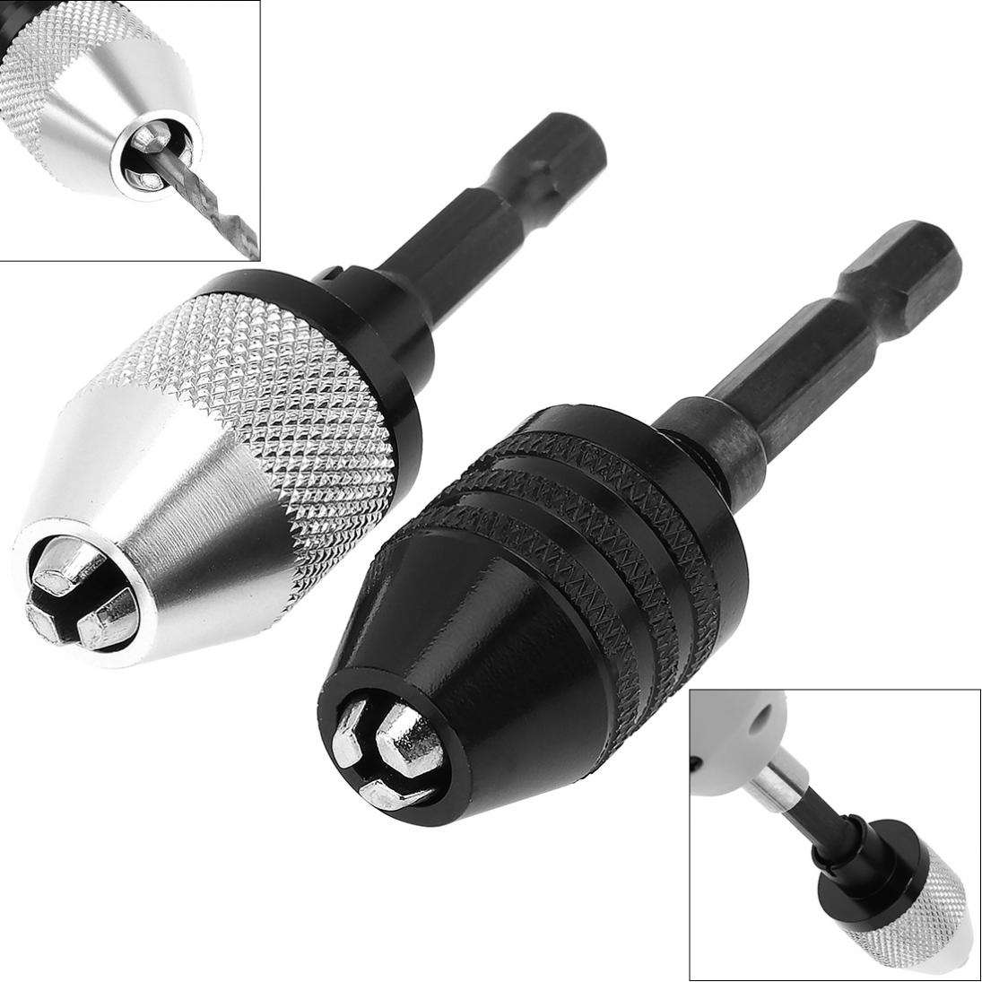 1 stk spiralborepatron 0.3-6.5mm skruetrækker slagtrækker adapter med 1/4 sekskantede skaft tre klo til elektrisk slibemaskine