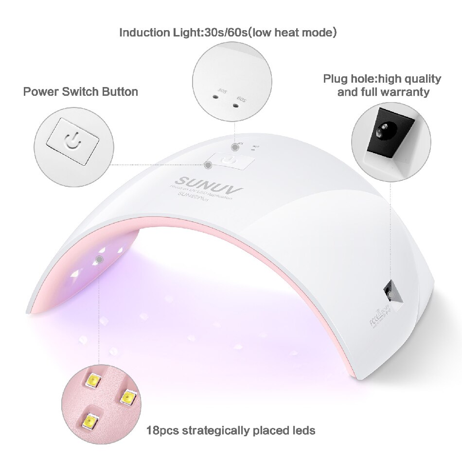 SUNUV — Lampe sèche-ongles SUN 9C Plus 36W UV en forme d&#39;arc, pour gel UV LED, Nail Art, solution parfaite pour le séchage du pouce