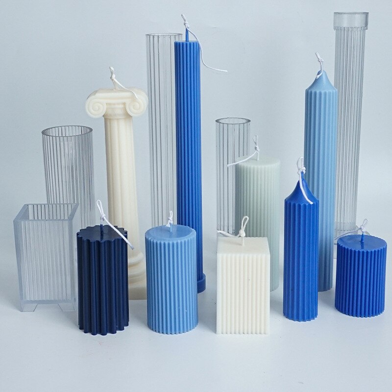 Lång stång rand ljus formar plast pelare gör det själv ljus gör kit stor cylinder ljus formar