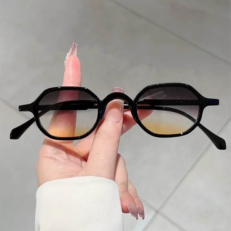 Trendy Small Oval Sun Glasses for Women Men Vintage Stylish Travel Sunglasses Eyewear Outdoor UV400 Shades Protection: black