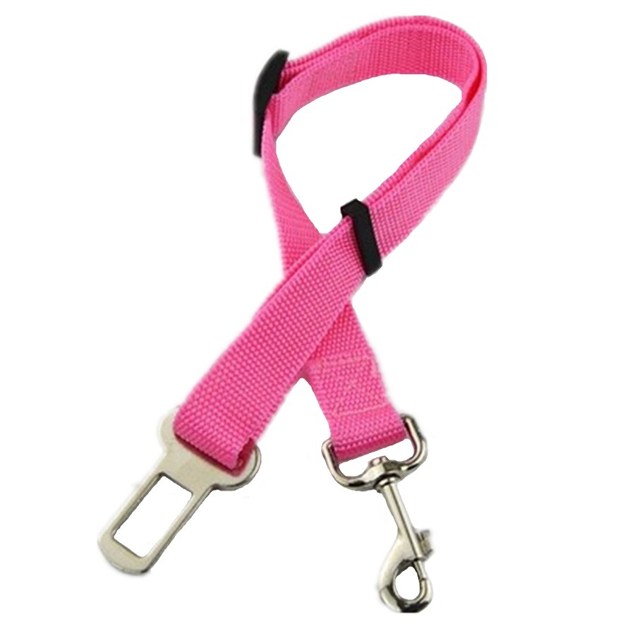 Pet Hond Kat Autogordel Voor Hond Accessoires Goederen Dieren Verstelbare Harnas Lead Leash Kleine Medium Reizen Clip Bulldog: Roze