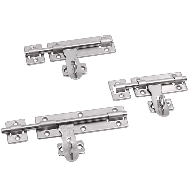 Vacclo Stainless Steel Door Latch Sliding Lock Window Drawer Cupboard Lock Barrel Bolt Latch Padlock Clasp Furniture Hardware