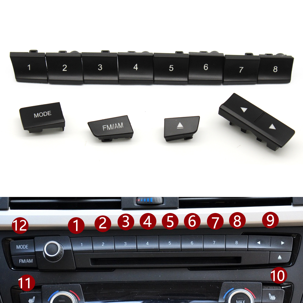 Panel frontal de coche, reproductor de CD de Radio, botón de dígitos, botones de interruptor, cubierta embellecedora para BMW M3 M4 F20 F21 F22 F30 F32 F35 F34 F36
