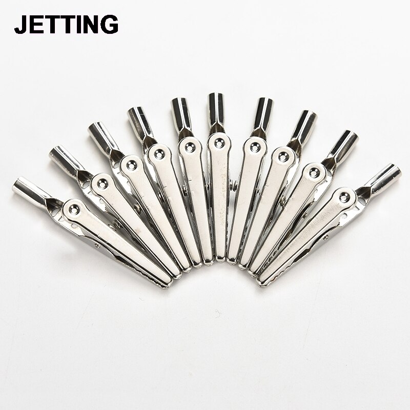 10pcs/lot Insulated Crocodile Clips Cable Lead Testing Metal Alligator Clips Clamps 52mm 48mm 45mm 28mm